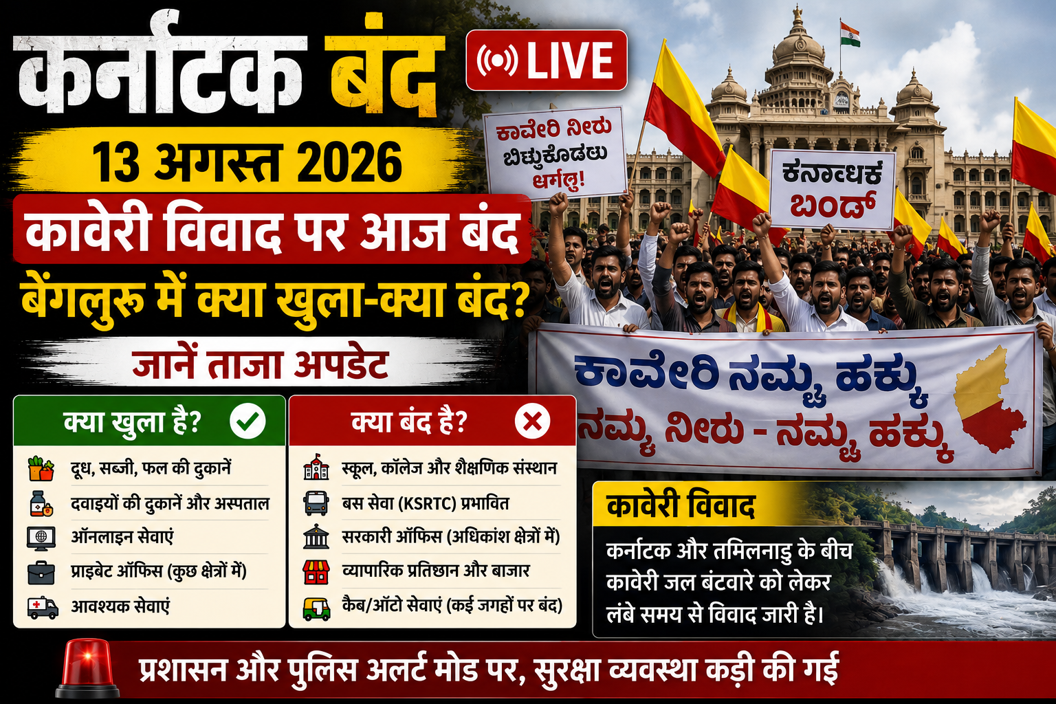 कावेरी विवाद को लेकर कर्नाटक बंद के दौरान प्रदर्शन