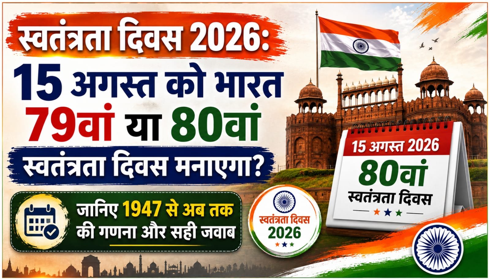 15 अगस्त 2026 को भारत का स्वतंत्रता दिवस समारोह
